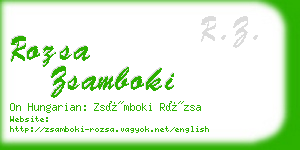 rozsa zsamboki business card